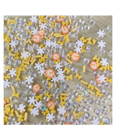 RT 100g Mixed Polymer Rhinestone Flower Clay Slices Sprinkles for DIY Craft Slime Filling Phone Nail Art Decorations Accessories Y425 (Color : Flower)