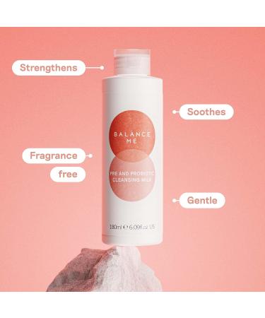 Balance Me Pre And Probiotic Cleansing Milk Fragrance Free Soothes and Strengthens Perfect for Sensitive Skin Made In UK 180ml - Buy Online on GoSupps.com