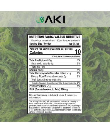 AKI Omega 3 DHA Micro Algae Powder Supplements - Plant Based Keto Vitamin - Alternative to Fish or Krill Oil - Vegan & Non-GMO (4.58oz/130g) 4.6 Ounce (Pack of 1) - Buy Online on GoSupps.com