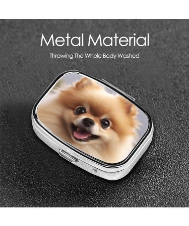 Adorable Pomeranian 2 Compartment Pill Case | Small Travel Pill Organizer & Purse Gift - Buy Online on GoSupps.com