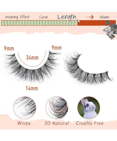 Goddvenus 14mm CC Curl Russian Strip Lashes - Natural Wispy Fluffy False Eyelashes - Buy Online on GoSupps.com
