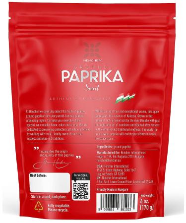 Authentic Hungarian Paprika Spice (Sweet 6 oz) | Hencher | Protected Origin Kalocsa, Hungary - Buy Online on GoSupps.com