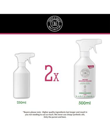 Wet Dog Odour Neutraliser 500ml | Waterless Ourdour Eliminator | Rinse Free Deodoriser Spray | Pleasant Smelling Dog Ingredients |100% Cruelty Free - Buy Online on GoSupps.com