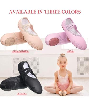SATINIOR 3 Pairs Girls Ballet Shoes - 3 Colors Ballet Slippers for Toddlers Practice & Yoga Dance - Size 11 Little Kid (Black, Pink, Beige) - Buy Online on GoSupps.com