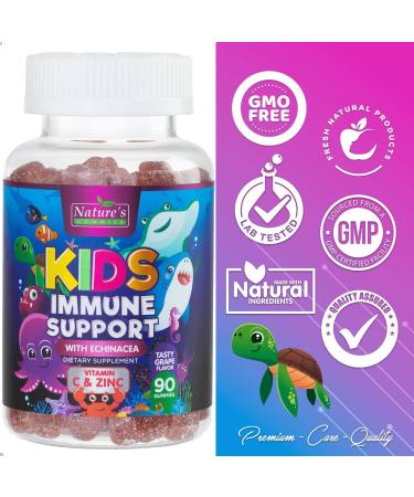 Echinacea Plus Vitamin C & Zinc Gummies for Kids - 90 Count | Nature's Nutrition - Buy Online on GoSupps.com