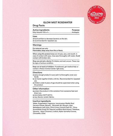Touchland Glow Mist Rejuvenating Hand Sanitizer  Rosewater scented  500-Sprays each 1FL OZ (Set of 1) - Buy Online on GoSupps.com