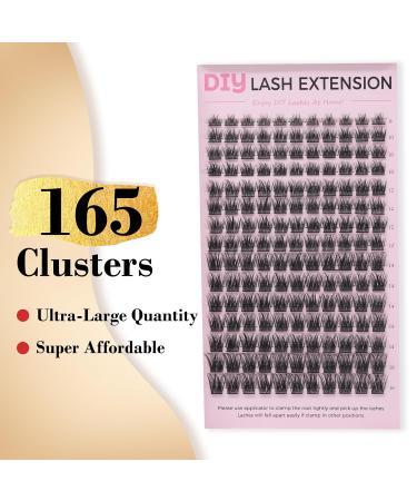 Cluster Eyelash Extensions - 165 PCS Wispy DIY Individual Lashes | Soft Mink False Eyelashes in Mixed Tray (C-8-16 Mix) - International Shipping Available - Buy Online on GoSupps.com