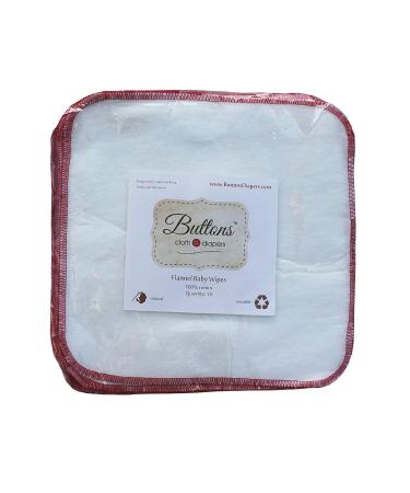 Flannel Baby Wipes - 15 Pack | Reusable & Washable Unbleached Buttons - Buy Online on GoSupps.com