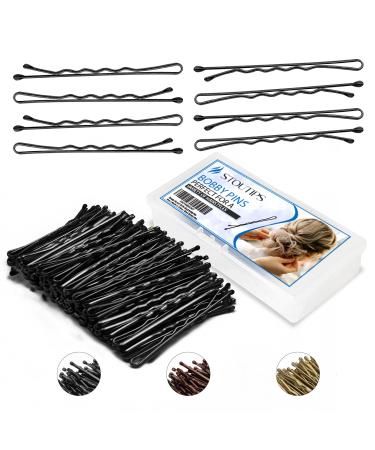 Stoutips 100 Pcs Hair Bobby Pins for Women 5cm Black Hair Grips for Thick Hair with Storage Box Easy to Take Everywhere Long Hair Pins for Hairdressing Makeup Styling