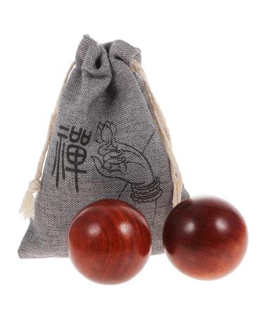 1 set of handball massage balls Relaxing handballs made of wood massage ball Hand training balls Outdoor handmade devices Foot sole wooden ball sport ball gymnasium ball handicrafts fabric