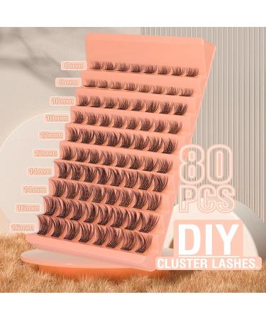 Shop 80pcs Cluster Wispy Eyelash Extensions | DIY D Curl 8-16mm Natural Look | Easy Home Application - Buy Online on GoSupps.com