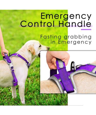 Thinkpet Anti Zug Dog Harness - Adjustable Reflective Breathable XL (Purple) | Easy Control with Handle No Choking Design - 1 Pack - Buy Online on GoSupps.com