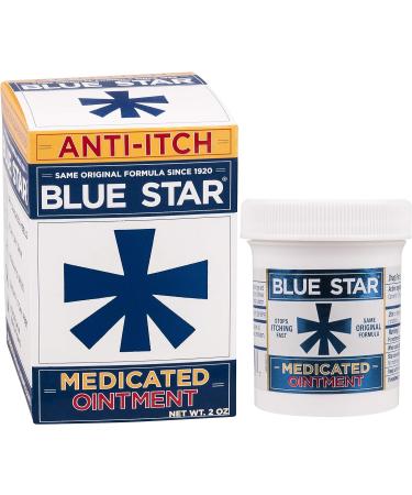 Blue Star Anti-Itch Medicated Ointment 2 oz (Pack of 4) - Fast Relief for Irritated Skin - Buy Online on GoSupps.com