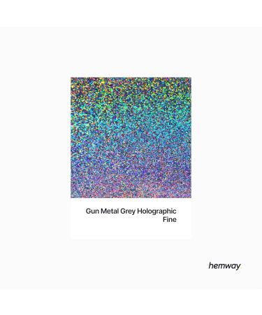 Hemway Fine Sparkle Glitter 100g - Cosmetic Safe Gun Metal Holographic Grey Glitter for Crafts & Makeup - Buy Online on GoSupps.com