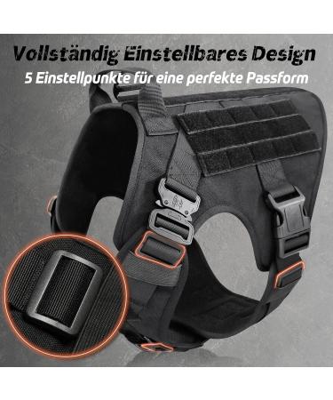 Rabbitgoo No Pull Dog Harness for Medium & Large Dogs - Tactical Adjustable Vest with Metal Buckle & Handle - Breathable Military Safety Gear - XL Black - Buy Online on GoSupps.com