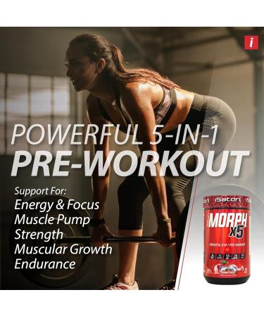iSatori Morph X5 Intense Pre Workout with Beta Alanine Creatine Magnapower Citrulline Malate- Nitric Oxide Flow & Pump Supplement for Energy Endurance and Strength Cherry Frost (20 Servings) - Buy Online on GoSupps.com