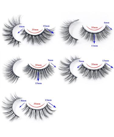 IFLOVEDEKD 20 Pairs 3D Handmade Natural False Eyelashes | 5 Styles Pack for Soft Wispy Lashes | Reusable Mink Strip Lashes for a Natural Look - Buy Online on GoSupps.com
