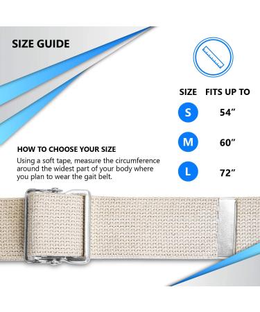 NYOrtho Metal Buckle Gait Belt - Adjustable, Machine Washable, Latex-Free - Natural 72 Inch - Durable & Strong Material (Pack of 1) - Buy Online on GoSupps.com