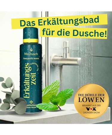 MeDusch Shower foam cold time 200 ml the cold bath for the shower Made in Germany cold shower with menthol and eucalyptus oil natural and sustainable 200 ml pack of 4 - Buy Online on GoSupps.com