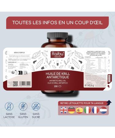 Huile de Krill d Antarctique 200 G lules - Riche en Astaxanthine acides gras Om ga 3 (EPA & DHA) 6 & 9 et Phospholipides - 1200 mg d Huile de Krill par jour - Sans arri re-go t de poisson - Buy Online on GoSupps.com