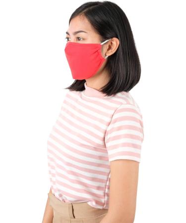 Lofbaz Reusable Cotton Fabric Masks - Vibrant Red 3 Pack for Adults | Washable & Comfortable - International Shipping Available - Buy Online on GoSupps.com