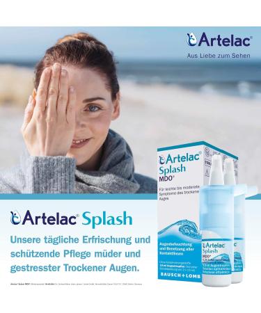 Artelac Splash MDO Eye Drops - Hyaluronic Acid Moisture for Dry Eyes & Contact Lenses - 2 x 10 ml Pack - Buy Online on GoSupps.com