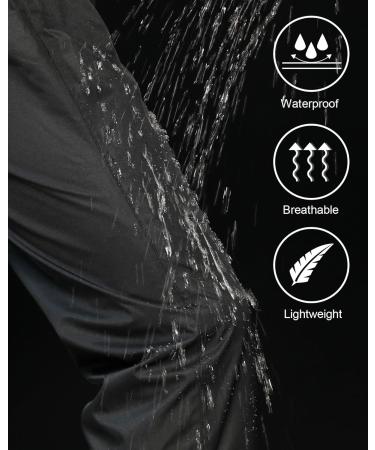 iCreek Men's Waterproof Rain Pants - Lightweight Breathable Trousers for Cycling & Trekking - Black Medium/34 Inseam - Buy Online on GoSupps.com
