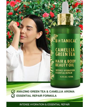 Botanical Nourishing Oil for Body & Hair | Organic Camellia & Green Tea | Pure Natural Skincare | 4.2 fl oz - Buy Online on GoSupps.com