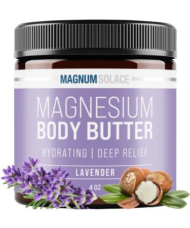 Magnesium Body Butter for Women - Magnesium Lotion Alternative with Mango  Shea  Grapeseed & Magnesium Oil for Legs - Lightly Scented with Lavender  Tea Tree & Cedarwood