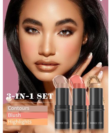 Set of 3 portable face contours to create beautiful shadows and makeup highlights for a defined face - Buy Online on GoSupps.com