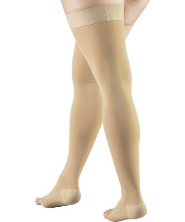 Buy Truform Compression Thigh High Stockings 20-30 mmHg Open Toe - Beige Small (Pack of 2) for International Shipping - Best Knee Support & Comfort - Buy Online on GoSupps.com