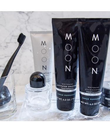 MOON Stain Removal Whitening Toothpaste | Fluoride-Free Lunar Peppermint Flavor | Fresh Breath for Adults | 4.2 oz Pack of 1 - Buy Online on GoSupps.com