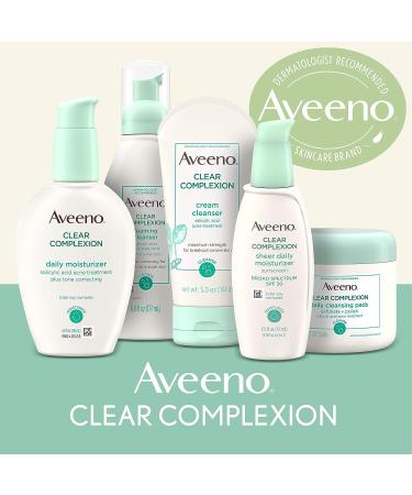 Aveeno Clear Complexion Cream Facial Cleanser with Salicylic Acid Acne Medicine - 5 fl. oz, Hypoallergenic & Oil-Free - Buy Online on GoSupps.com