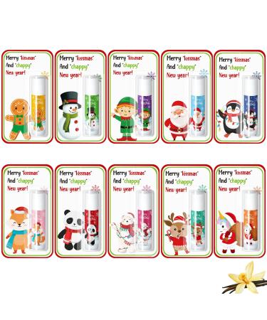 30 Pack Christmas Lip Balms Bulk Christmas Party Gifts Favors Stocking Stuffers Holiday Lip Balms Employee Staff Team Appreciation Gifts Thank You for Teacher Coworkers (Cute) Cute 30