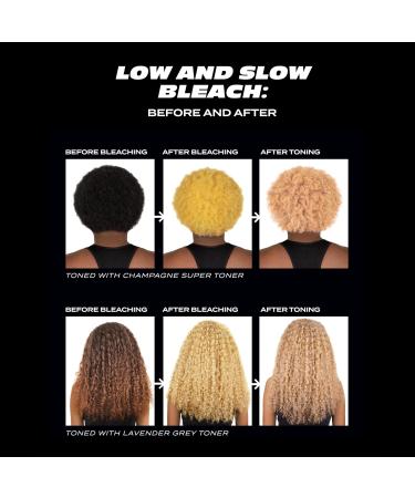 Bleach London Low and Slow Bleach Kit - Gentle Lightening for Curly, Coily, Fine Hair - Lifts 6 Levels - Includes Bond Restoring Mask - All Hair Types - Buy Online on GoSupps.com