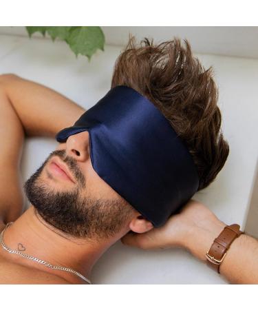 DROWSY Silk Sleep Mask - Luxurious Midnight Blue Silk Cocoon for Ultimate Darkness - Buy Online on GoSupps.com