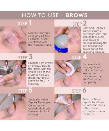 Mylee Express Eyelash & Brow Kit - 2 in 1 No Mix Formula Tint + Developer Gel + Dual Sided Brush Professional Tint Long Lasting Semi-Permanent (Black) - Buy Online on GoSupps.com