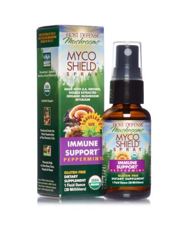 Fungi Perfecti Mushrooms  Myco Shield Spray Immune Support Peppermint 1 fl oz (30 ml)