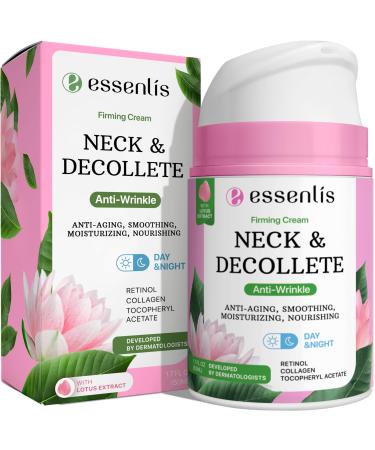 Neck Firming Cream with Retinol Collagen & Hyaluronic Acid Tightens & Lifts Sagging Skin Smooths Wrinkles & Double Chin Appearance Anti-Aging Moisturizer for Neck & D collet (1.7 fl oz)