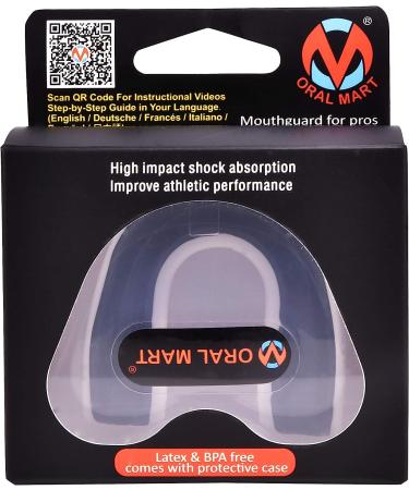 Oral Mart Adult Sports Mouth Guard - USA Flag & Vampire Fangs Design - 15 Colors - Football, Boxing, Karate, MMA - Hockey Mouthguard - Strapless - White/Black - Buy Online on GoSupps.com
