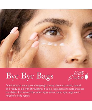 100% PURE Coffee Bean Caffeine Eye Cream Refresh & Hydrate Under Eye Treatment Reduce Puffiness Dark Circles Wrinkles with Green Tea Rose Hip Vitamin E - Youthful Vibrant Eyes - Vegan - 0.3 oz - Buy Online on GoSupps.com