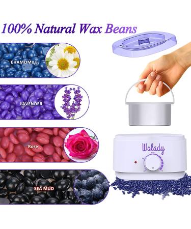 Wolady Electric Wax Warmer Kit with 4 Bags Wax Beans - Hair Removal for Face, Body, Arms, Legs (Blue) - Buy Online on GoSupps.com