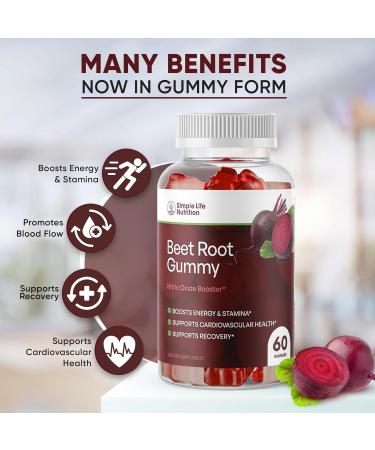 Organic Beet Root Gummies - Nitric Oxide Booster for Men & Women | Non-GMO Gluten-Free Vegan - 60CT | International Shipping Available - Buy Online on GoSupps.com