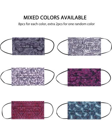 NU R Disposable Face Mask 3Ply Mask with Filter Layer and Elastic Earloop Retail 50pcs/box PAISLEY 50PCS - Buy Online on GoSupps.com