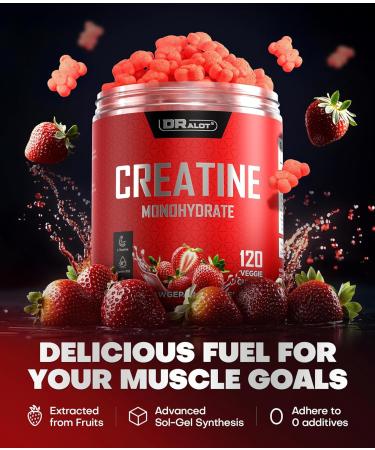 99.99% Creatine Monohydrate Gummies More 15% Strength 5X Energy & Muscle Support Pre-Workout Complex Creatine for Women & Men with 5000mg Creatine L-Taurine B12 Mg & K 0 Sugar Vegan Strawberry 120 Count (Pack of 1) - Buy Online on GoSupps.com