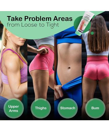 Reshape+ Tummy Tightening Cream - Anti Cellulite & Fat Burning Body Firming Gel | Hydrating Formula - Fades Stretch Marks | Tightens Loose Skin on Belly, Legs, Arms & Butt | 8 Fl Oz - Buy Online on GoSupps.com