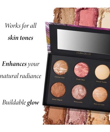 Laura Geller Cheek to Chic Tropical Glow Face Palette - 2 Blushes, 2 Highlighters, 2 Bronzers - Buy Online on GoSupps.com