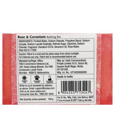 Nykaa Naturals Energizing Bathing Soap - Relaxing Rose & Geranium Bar Soap for Tightening Skin & pH Balance - 3.5 oz - International Shipping Available - Buy Online on GoSupps.com