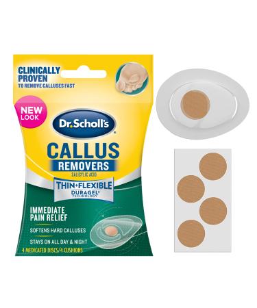 Dr Scholl's Duragel Callus Removers, 4 Cushions and 4 Medicated Discs, (Packaging May Vary) Callus Remover Single