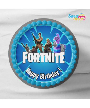 Edible Cake Topper - Fortnite Gamer Motif - 20cm Birthday Cake Decoration | Fondant & Dining Paper Tortendeko - Buy Online on GoSupps.com